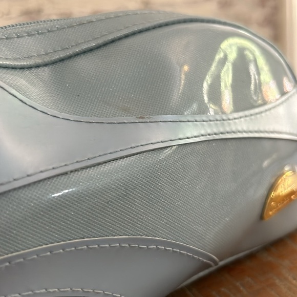 Christian Dior Perfume Vintage Gift Bag Make Up Bag Blue Small Designer - Picture 13 of 13